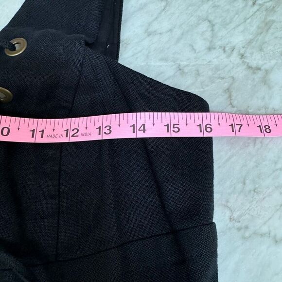 J. Crew Collection 100% linen black Rose Lace Up Dress size 4 NWOT - Picture 8 of 12